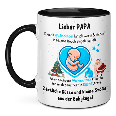 Tasse - Lieber Papa dieses Weihnachten bin ich in Mamas Bauch